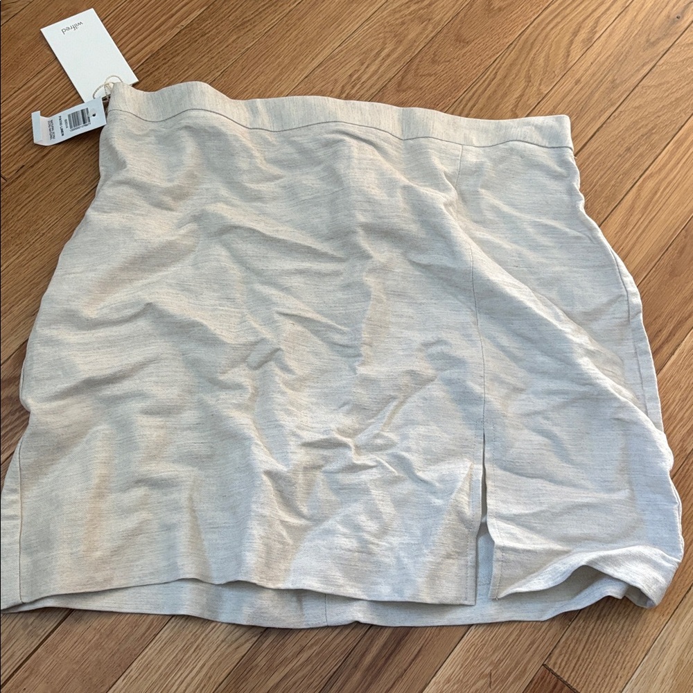 Linen Mini Skirt with Slit
